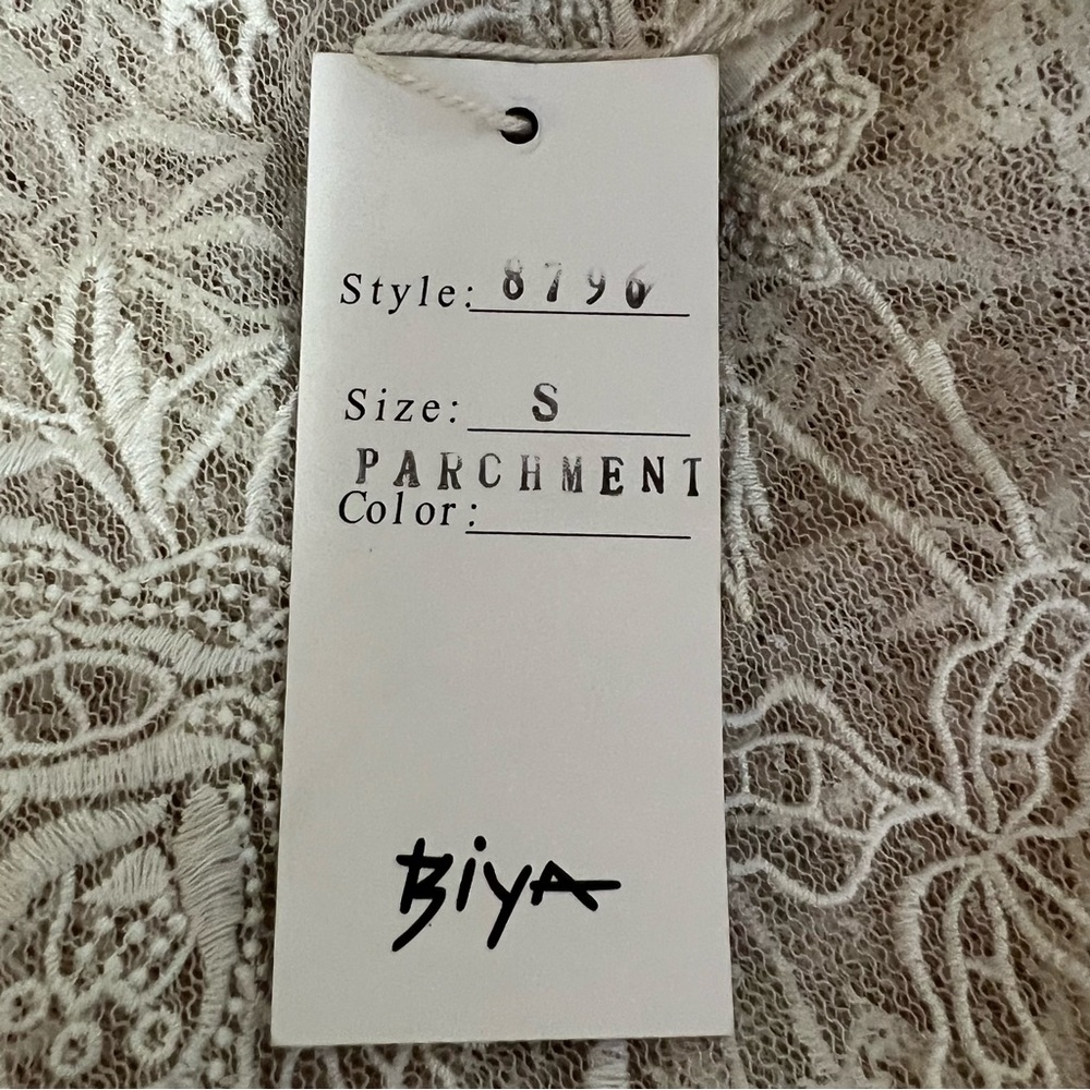 Johnny Was Biya Parchment Sheer Netting Embroidered Dress With Slip Small NWT - Picture 11 of 16